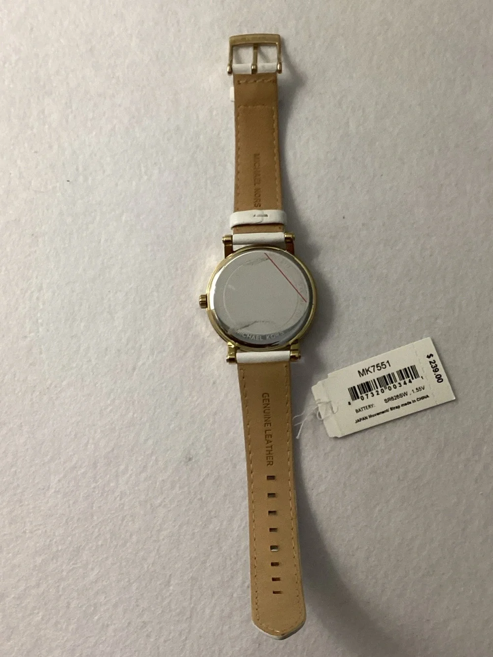 Michael Kors Corey Three-Hand White Leather Watch 38mm